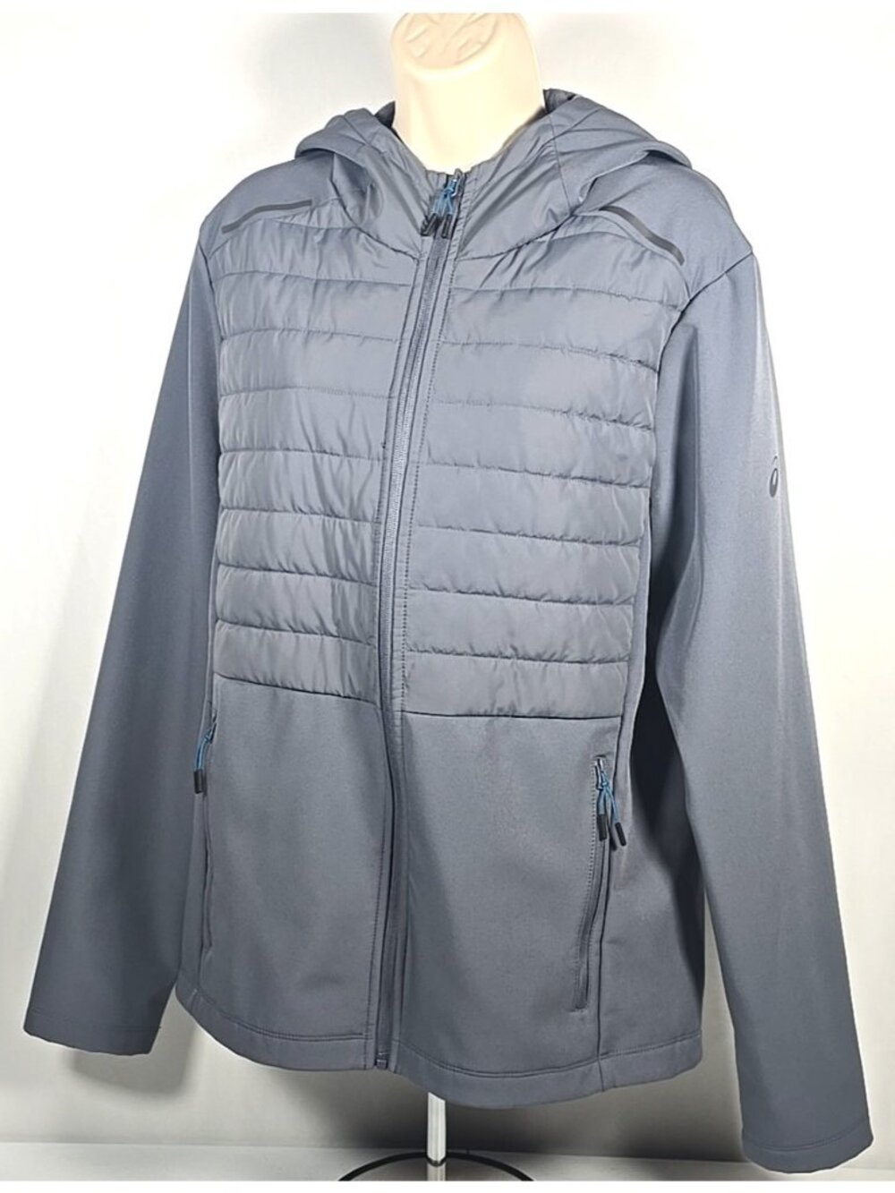 Asics Thermostorm Full Zip Jacket Athletic Quilted Water Wind Resistant Women M